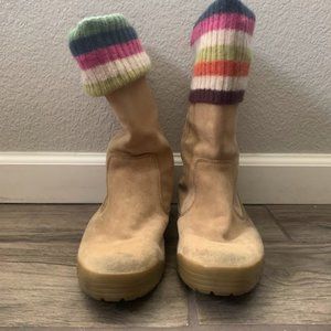 Coach Tatum Leather & Wool Boots 10M